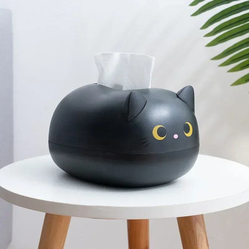Kawaii Cat Tissue Box Living room Napkin Storage Box Kitchen Paper Container