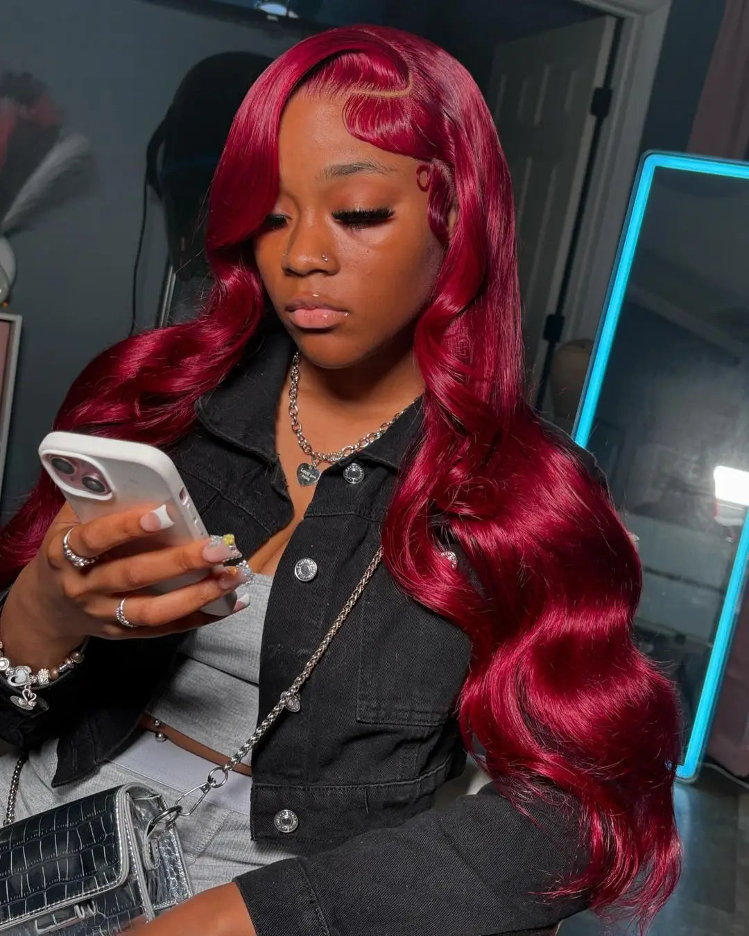 200% Density 99J Burgundy Body Wave 13x6 HD Transparent Lace wigs Frontal Wigs Brazilian Virgin Hair Pre plucked Wigs For Women