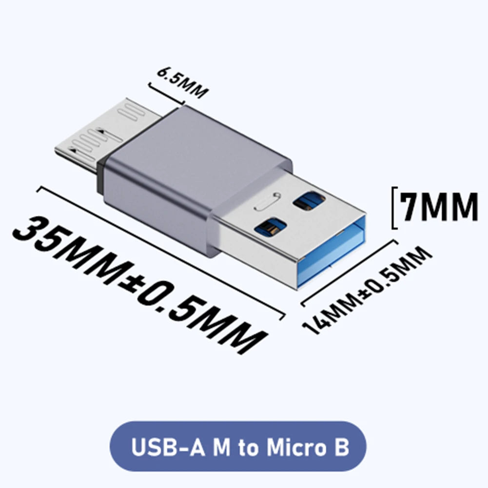 USB TYPE-C To Micro B HDD Adapter USB3.1 Gen2 10Gbps 7.5W Micro B to USB C 3.1 Adapter for Hard Drive Cable External SSD HDD