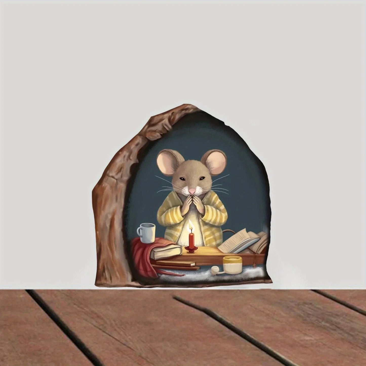 6pcs Different 3D Mouse Hole Wall Stickers for Corner Stairs