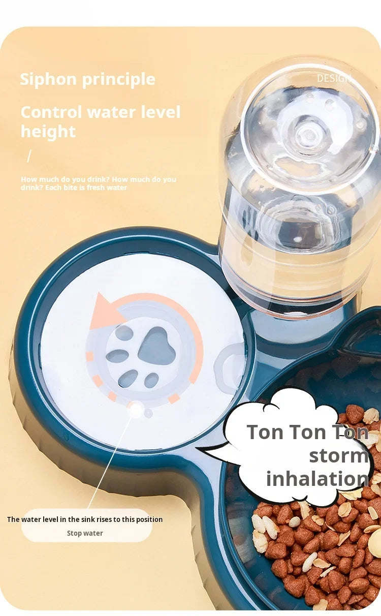Dual-Purpose Pet Bowl with Water Dispenser – Automatic Drinking & Feeding for Cats and Dogs
