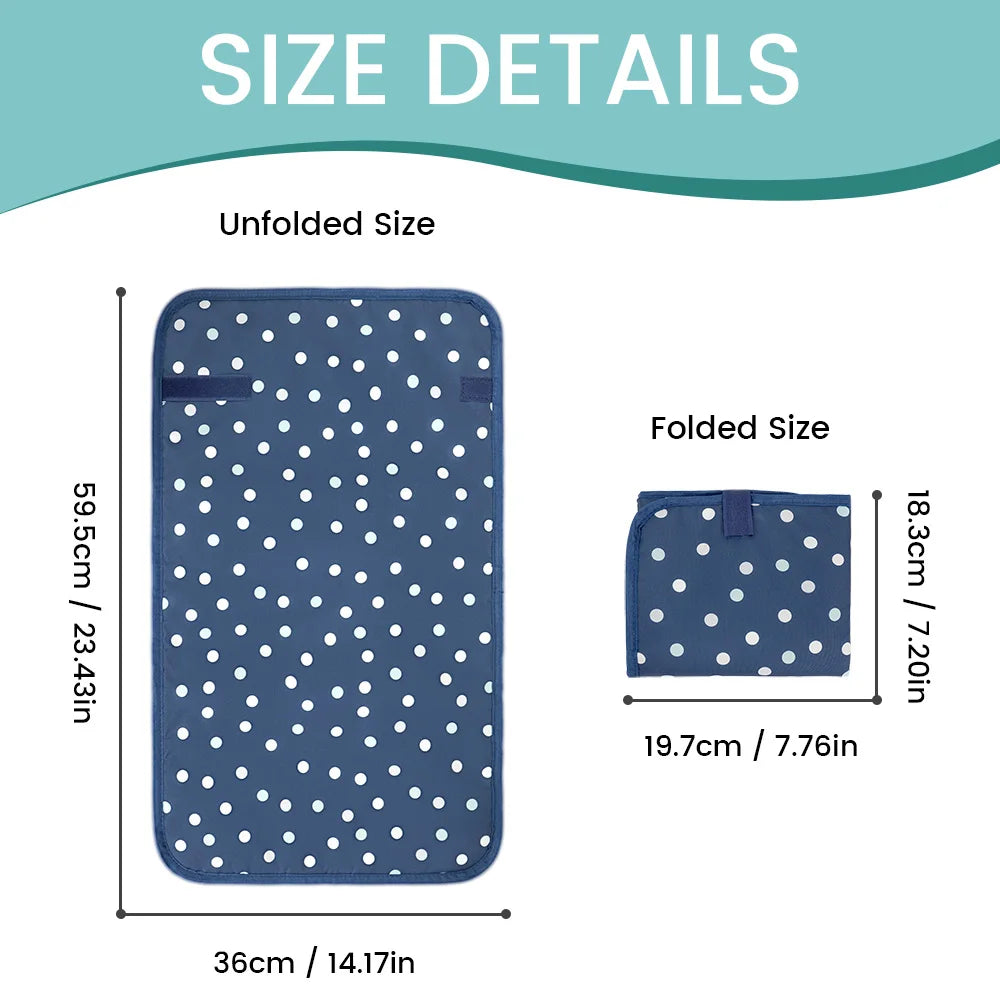 Portable Diaper Changing Pad, Easy Wipe Clean - Foldable Waterproof Baby Changing Mat, Infant Travel Essential