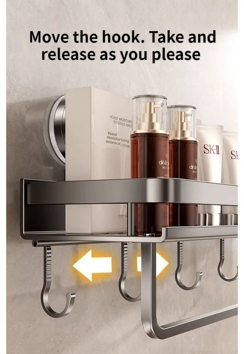 Suction cup storage rack, bathroom, non perforated artifact, toilet, washbasin, bathroom, wall mounted storage