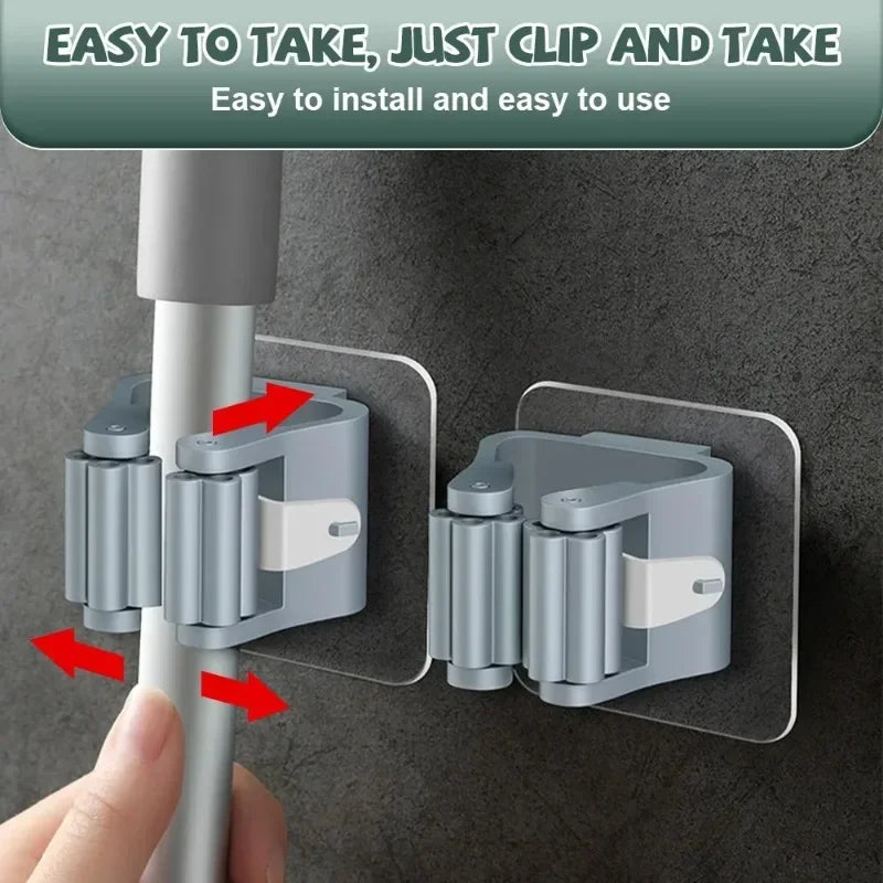 10Pc Wall Mounted Mop Organiser Holder