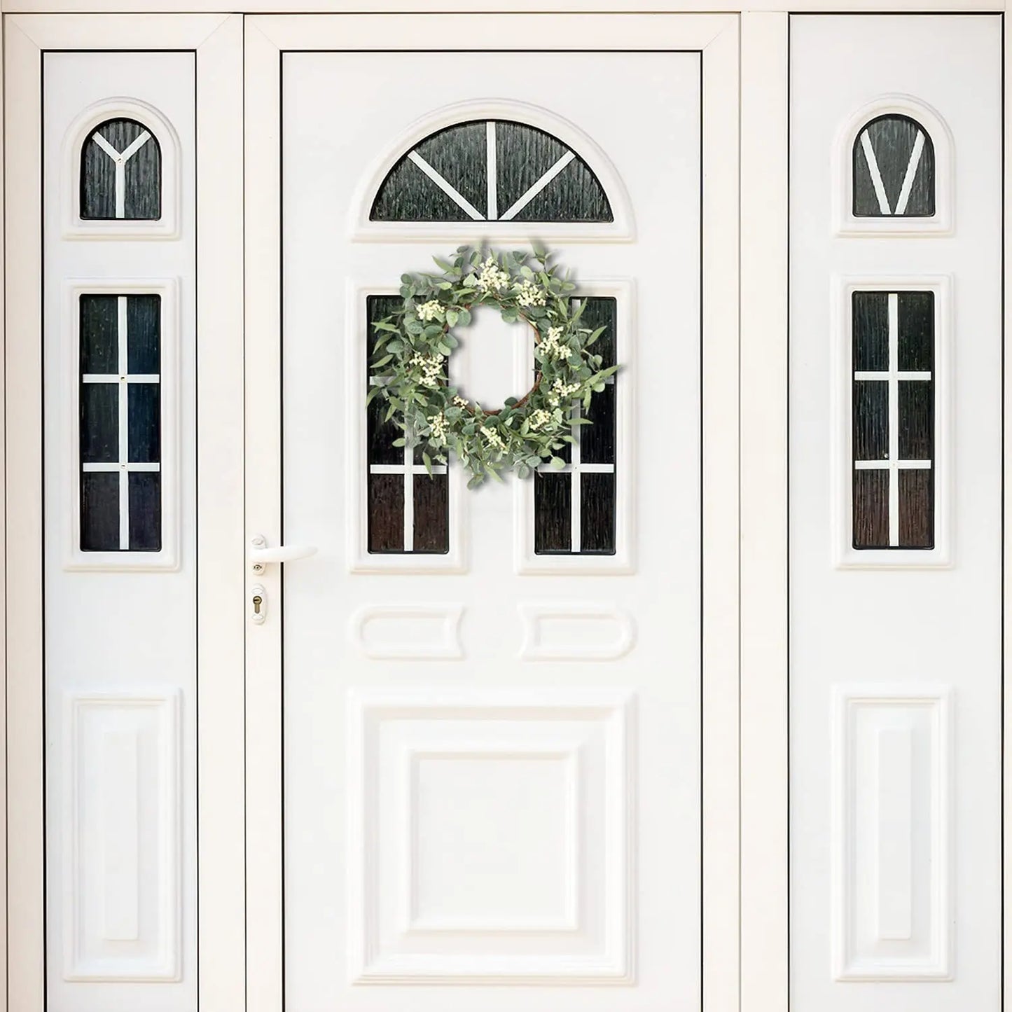 45cm Easter Holiday Garden Decoration Rattan Wreath Simulation Eucalyptus Leaf Rattan Door Head Pendant