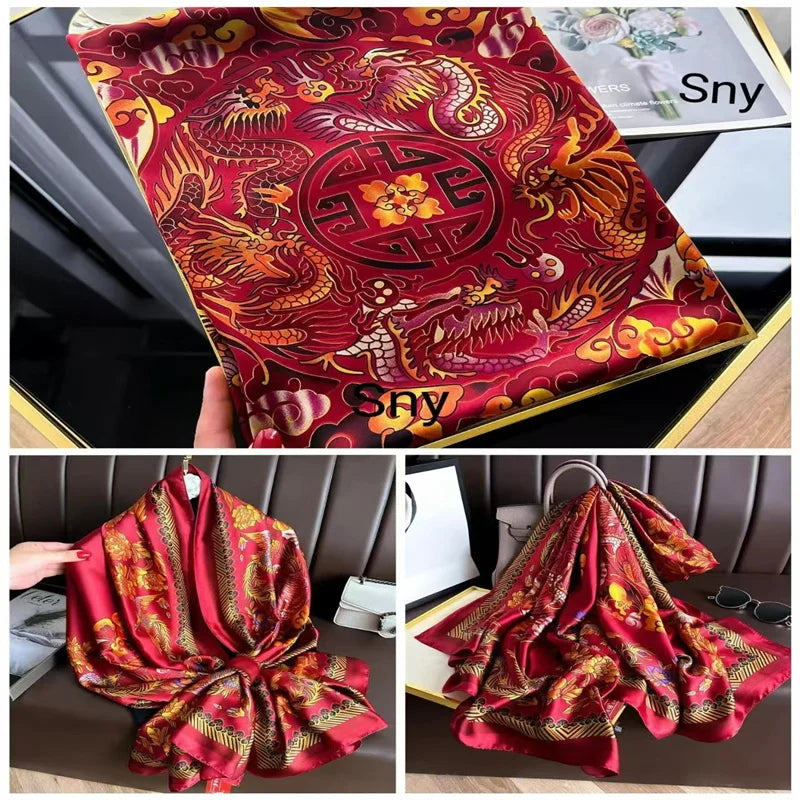 Tensili Brocade Satin Scarf Printed Silk Shawls