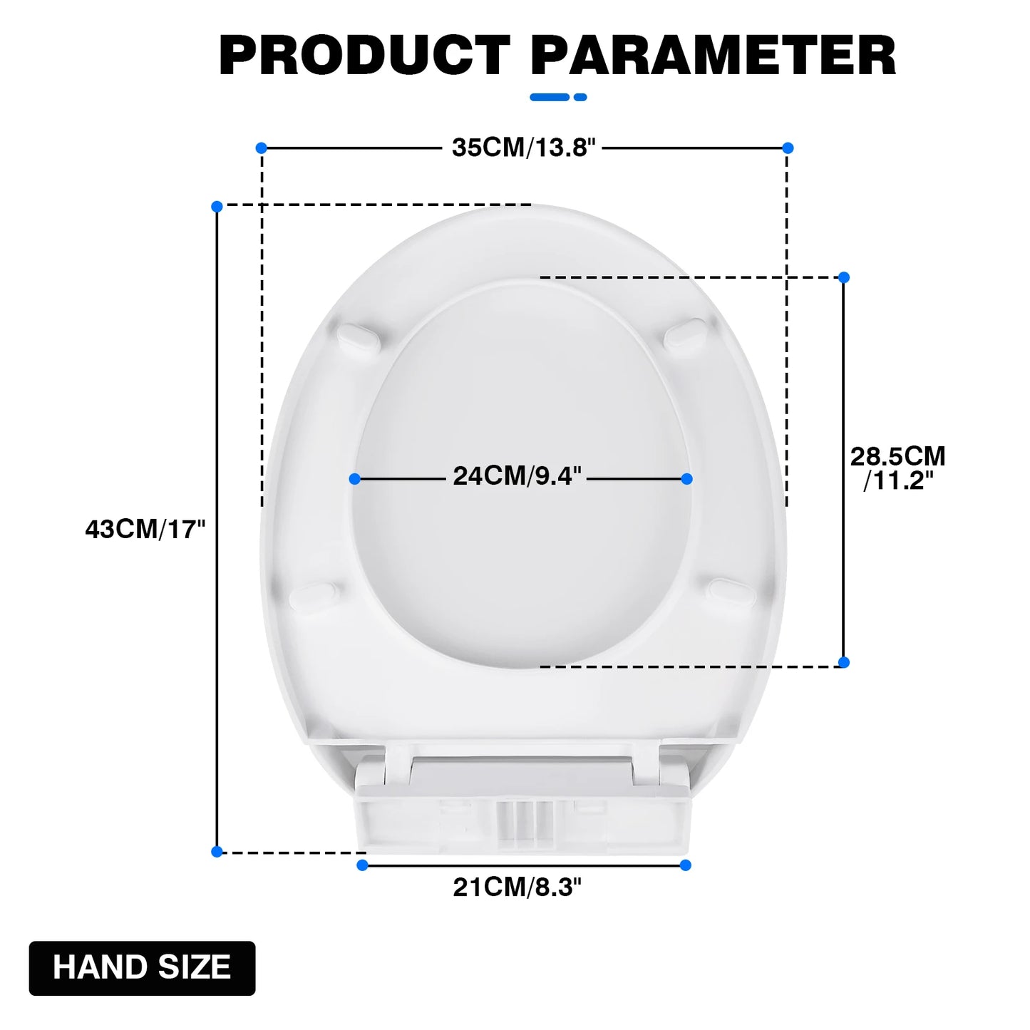 BRIEFNESS D-Shape Soft Close Toilet Seat, Antimicrobial Easy Clean PVC Material, Quick Release Hinges for Easy Cleaning, Univers