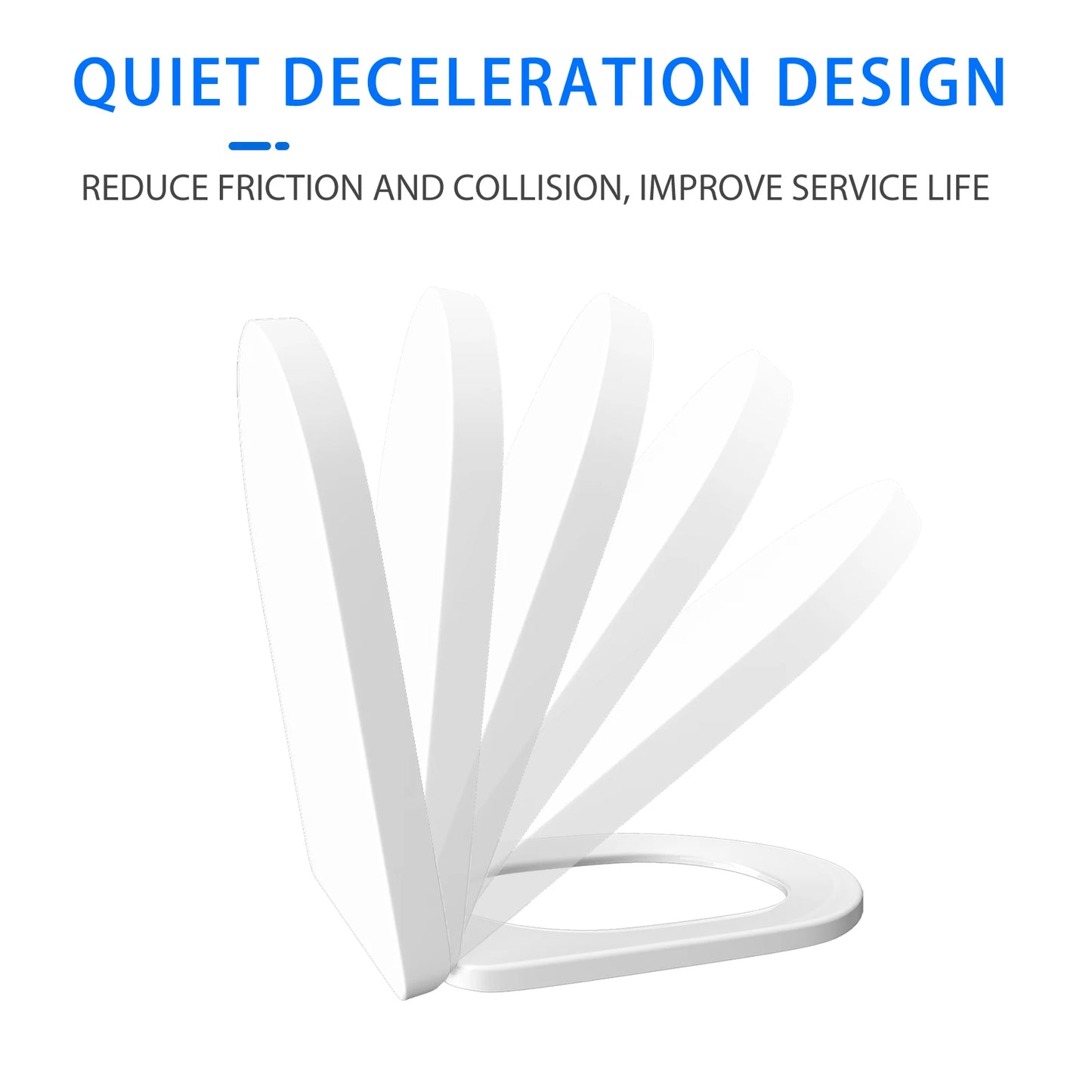 BRIEFNESS D-Shape Soft Close Toilet Seat, Antimicrobial Easy Clean PVC Material, Quick Release Hinges for Easy Cleaning, Univers
