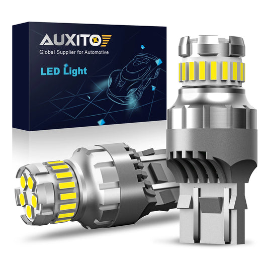 AUXITO 2Pcs 7443 7440 T20 Mini LED Bulbs W21/5W W21W LED DRL Parking Light Reverse Backup Lamps 6500K White 1200LM Super Bright