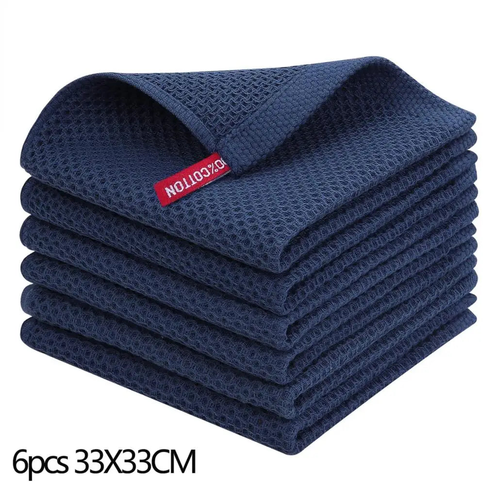 Olanly Kitchen Towel 100% Cotton Dishcloth Waffle Weave Kitchen Cloth Super Absorbent Quick Drying Wash Cloth Home Cleaing Towel