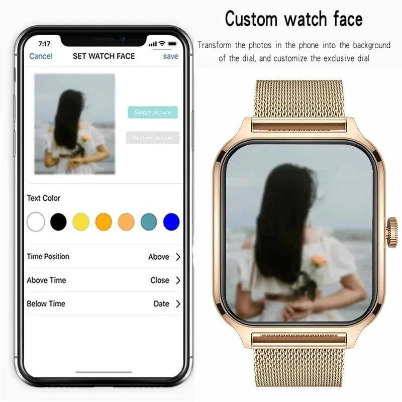 2025 Smart Watch Women 2.01" Full Touch Screen Heart Rate Tracker Bluetooth Call Waterproof Sport Smartwatch Men for Android IOS