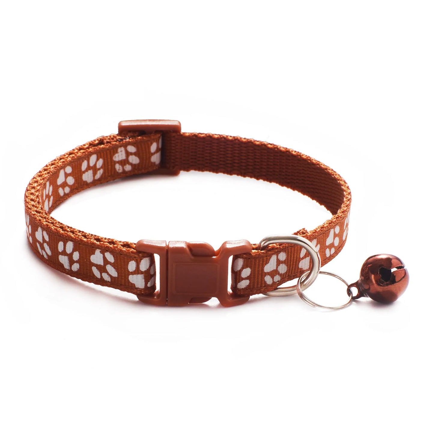 HABO Adjustable Pet Collar with Bell – Colorful Cartoon Footprint Necklace for Dogs, Puppies, Cats, and Kittens