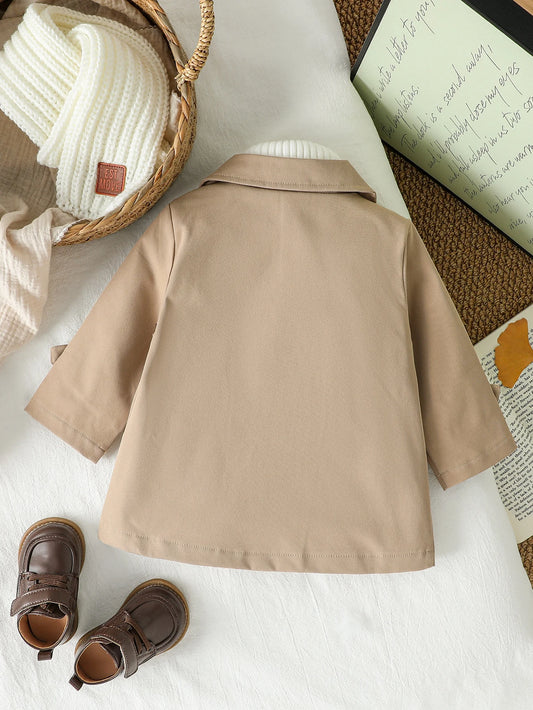 New Fashion Baby Boys Trench Coat Autumn/Winter Jacket Long Sleeve Baby  Double breasted  Cardigan Clothes For 1-3Y