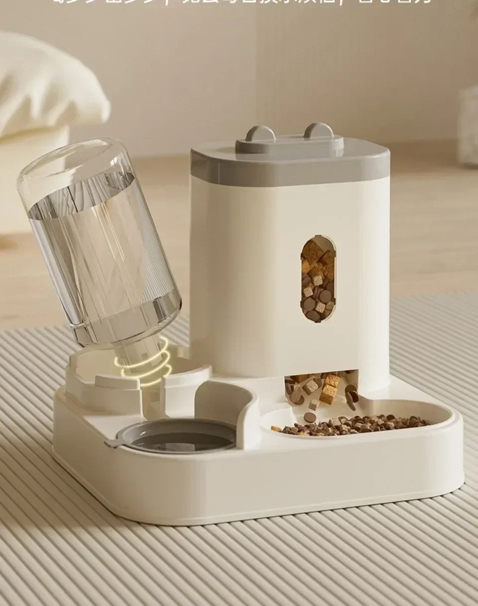 Automatic Pet Feeder and Water Dispenser 2in1 Raised Food Bowl with Water Fountain
