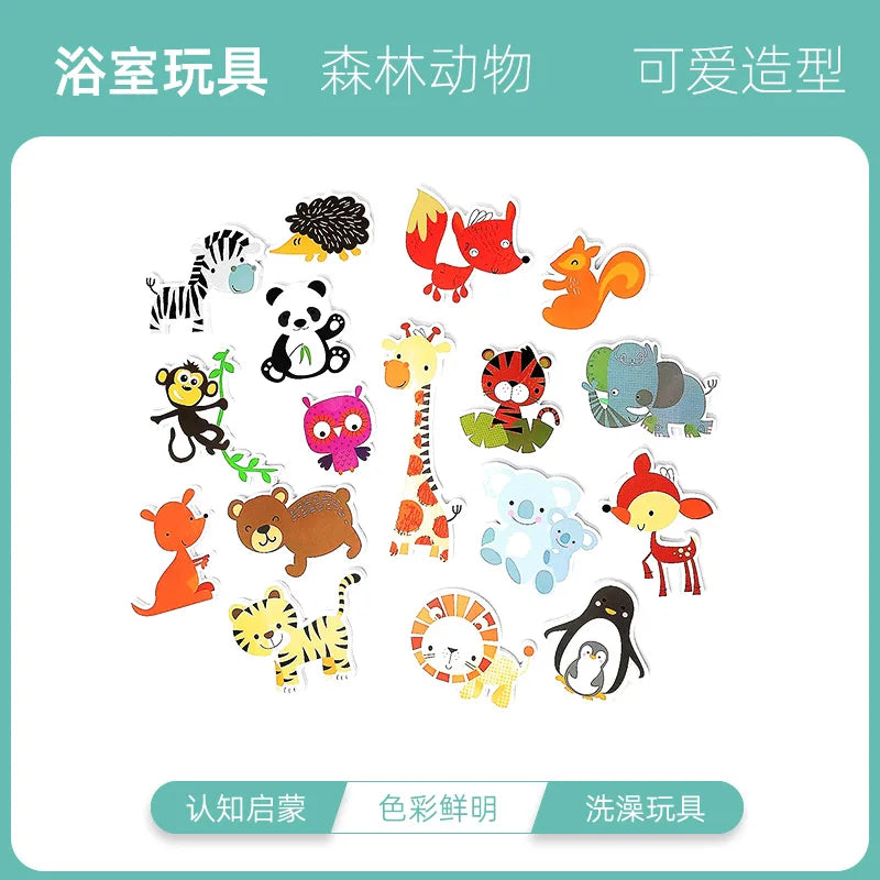 Baby Bath Toys Fun Foam Animals Floating Water Toy Traffic Early Educational Learning Gift for Kids Toddlers Bathtub Play Set