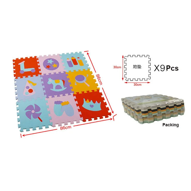 Baby Play Mat 30x30cm Kids EVA Foam Puzzle Carpet Interlocking Floor Tiles Educational Alphabet Numbers Activity Gam Floor Mats