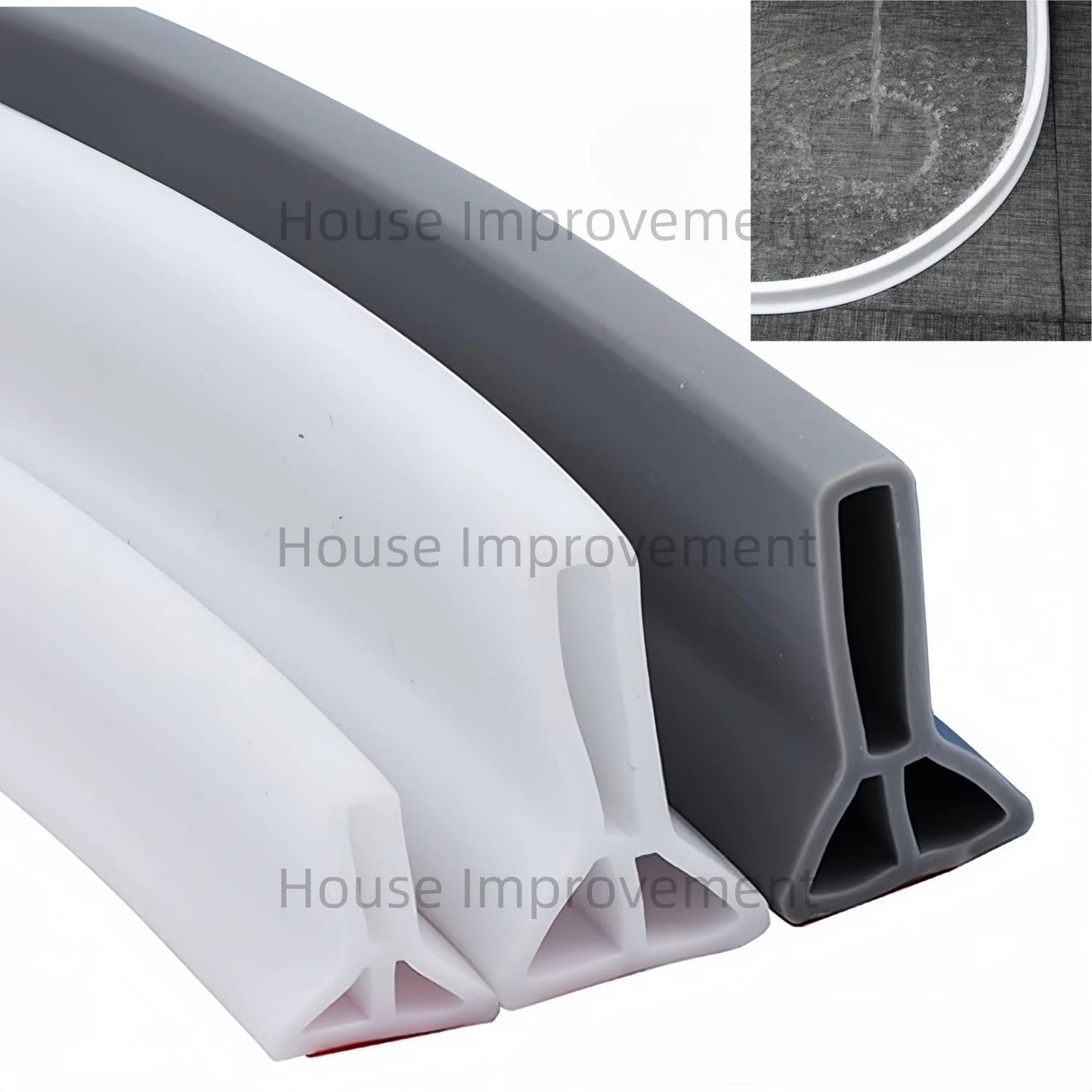 Shower Water Barrier Collapsible Self Adhesive Silicone Strip Trim Splash Guard Bendable Shower Threshold Water Barrier