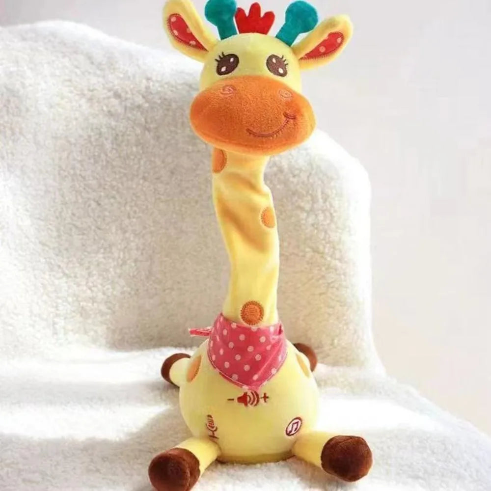 Repeating What You Say Dancing Talking Giraffe Toy with 10 Songs Adjustable Volume Stuffed Animal Toy Plush Musical