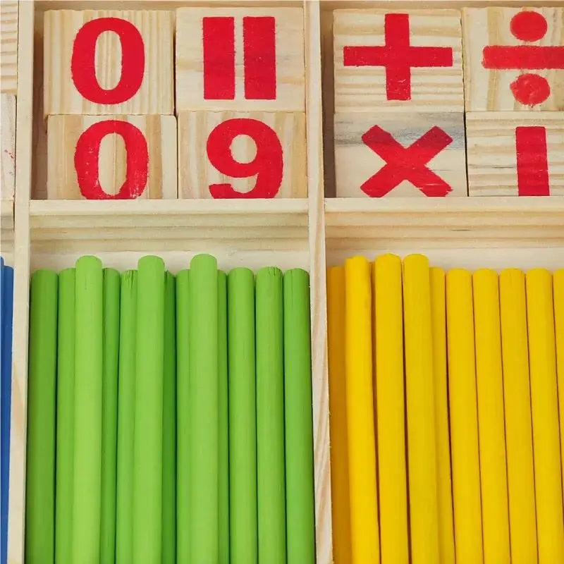 Kids Wooden Math Toys for Children Montessori Educational Learning Number Counting Sticks Kindergarten Mathematics Teaching Aids