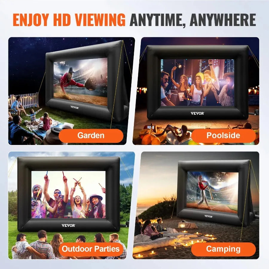Inflatable Movie Screen 24FT 288inch Inflatable Projector Screen for outside with 360W Air Blower Inflatable Screen Oxford Fab