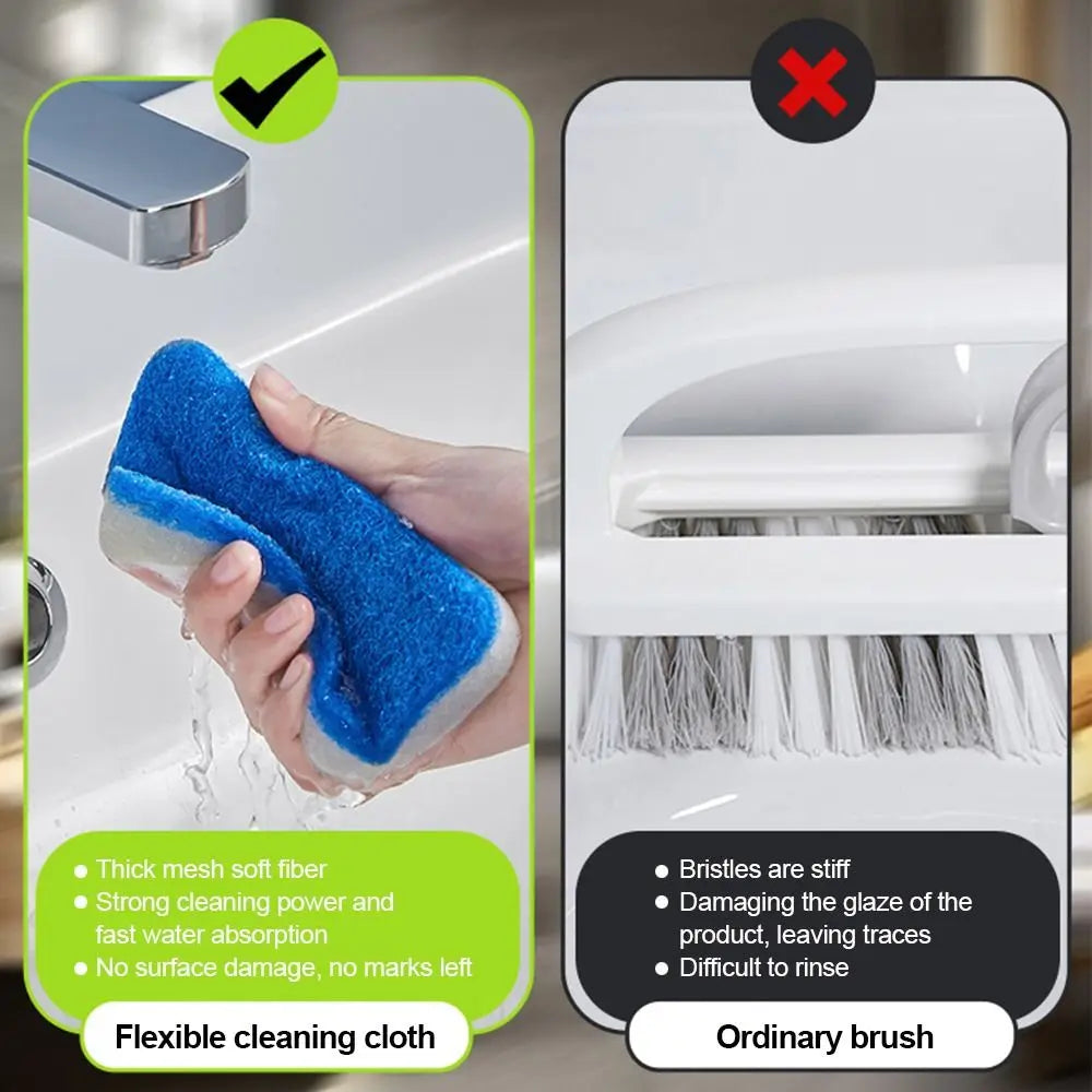 Multi-Functional Bathroom Wall Brush Long Handle Household Floor Bathtub Brushes Ceramic Tile Sponge Cleaning Brush Removable