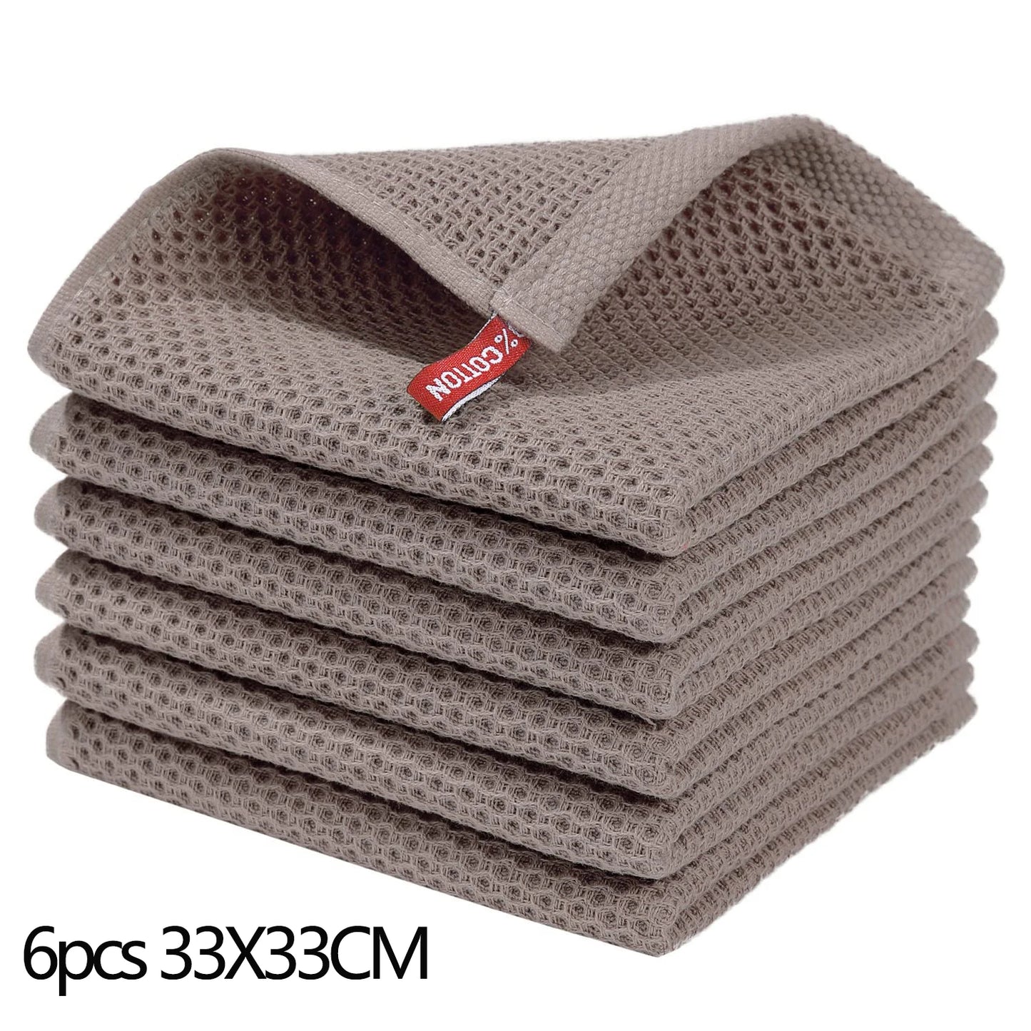Olanly Kitchen Towel 100% Cotton Dishcloth Waffle Weave Kitchen Cloth Super Absorbent Quick Drying Wash Cloth Home Cleaing Towel