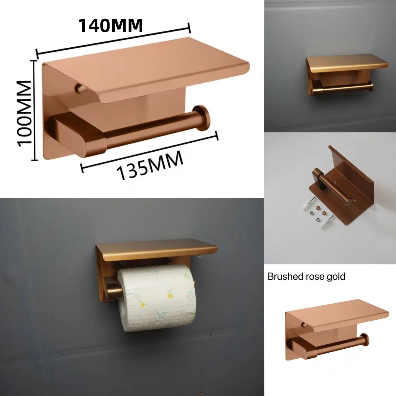 Brushed Rose Gold Towel Rack Single And Double Rod Ring Paper Holder Robe Hook Soap Dispenser Toilet Brush Bathroom Accessories