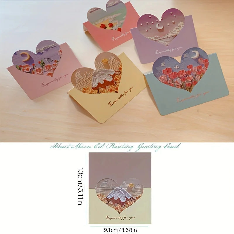 20 Warm 3D Oil Painting Cards - Unique Raised Pattern Design, High Quality Card Materials - Teacher's Day, Various Festivals