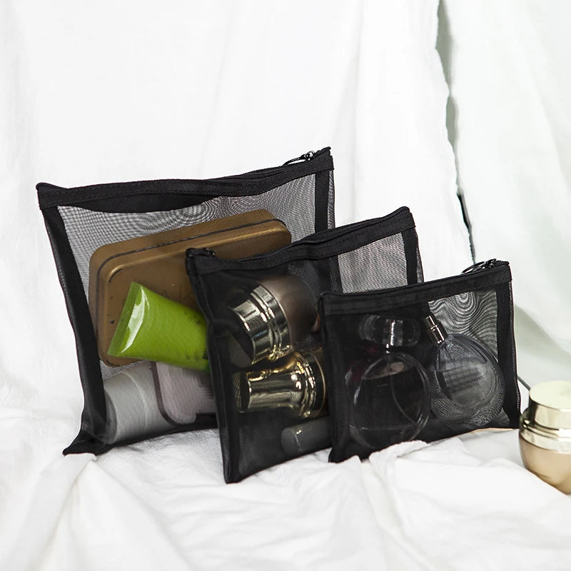 Mesh Cosmetic Travel Storage Makeup Bag Organiser