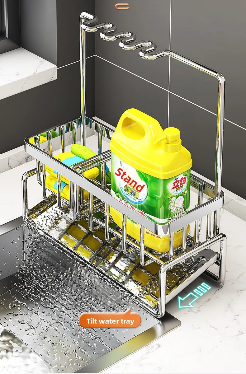 Stainless Steel Storage Shelf, Metal Kitchen Organiser Rack for Pantry, Bathroom, Office, Heavy Duty & Space Saving