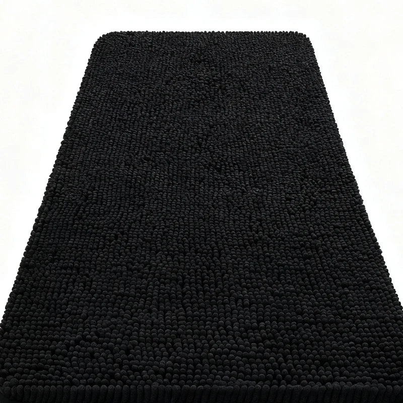 Homaxy Chenille Plain Hairy TPR Material Door Mat Indoor Non Slip Door Mat Dirt Trap Absorbent Mat Absorbs Water Bathroom Mat