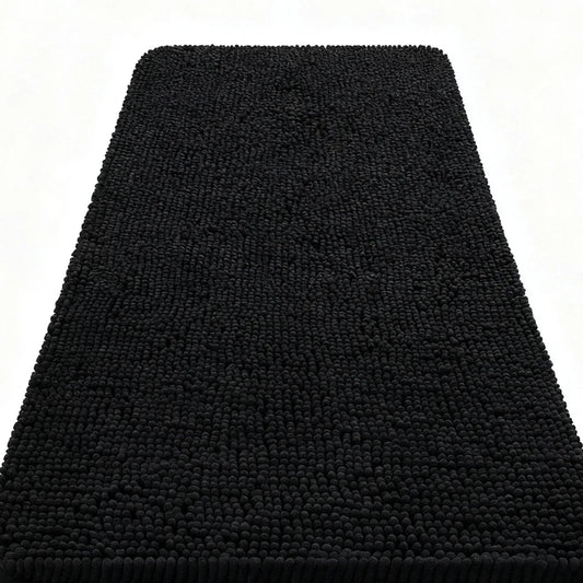 Homaxy Chenille Plain Hairy TPR Material Door Mat Indoor Non Slip Door Mat Dirt Trap Absorbent Mat Absorbs Water Bathroom Mat