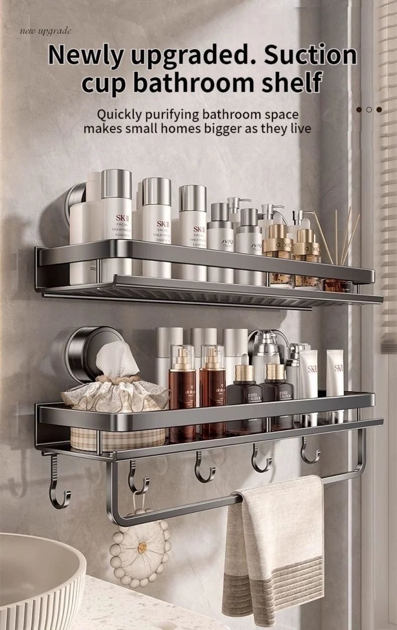 Suction cup storage rack, bathroom, non perforated artifact, toilet, washbasin, bathroom, wall mounted storage