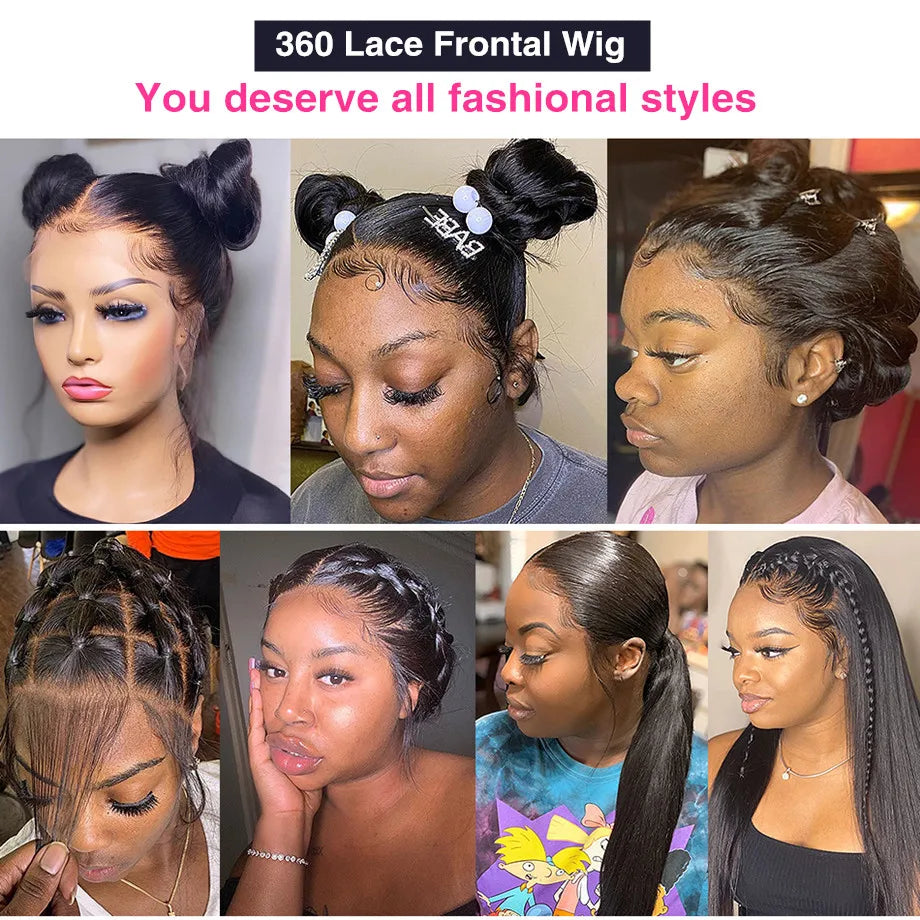 Brazilian Bone Straight 13x4 13x6 Transparent Lace 30 32 Inch   Human Hair Wigs 360 Lace Frontal Wig  4X4 Lace Closure Wig