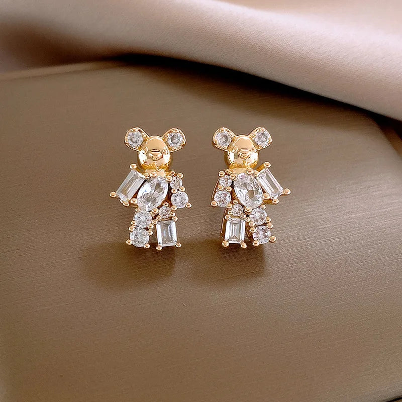 Zircon Bear Earrings