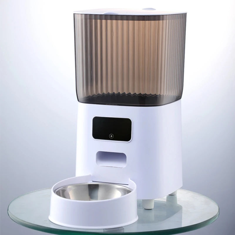 5L Smart Automatic Pet Feeder with Camera – WiFi Cat & Dog Food Dispenser with Timed Portions and Stainless Steel Bowl