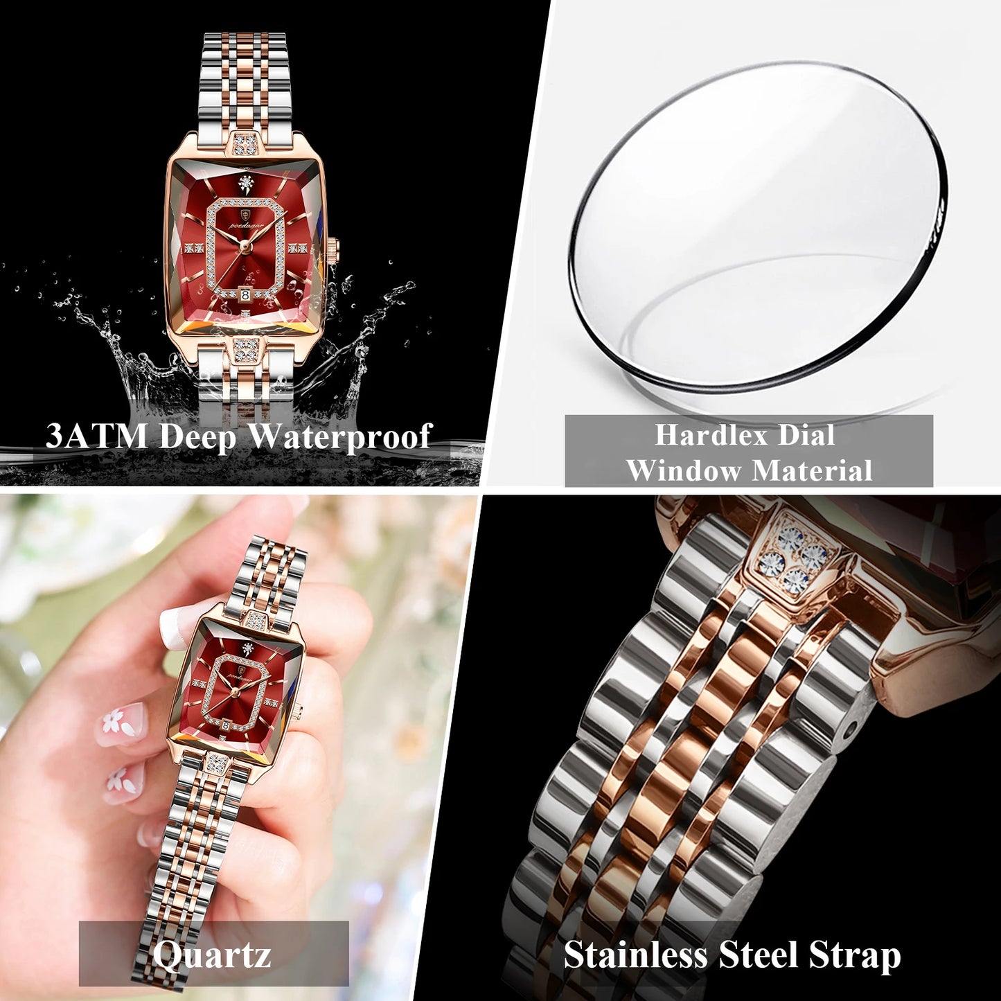 POEDAGAR Elegant Exquisite Woman Watch Waterproof Stainless Steel Date Original Fashion Ladies Wristwatch Women's Quartz Watches