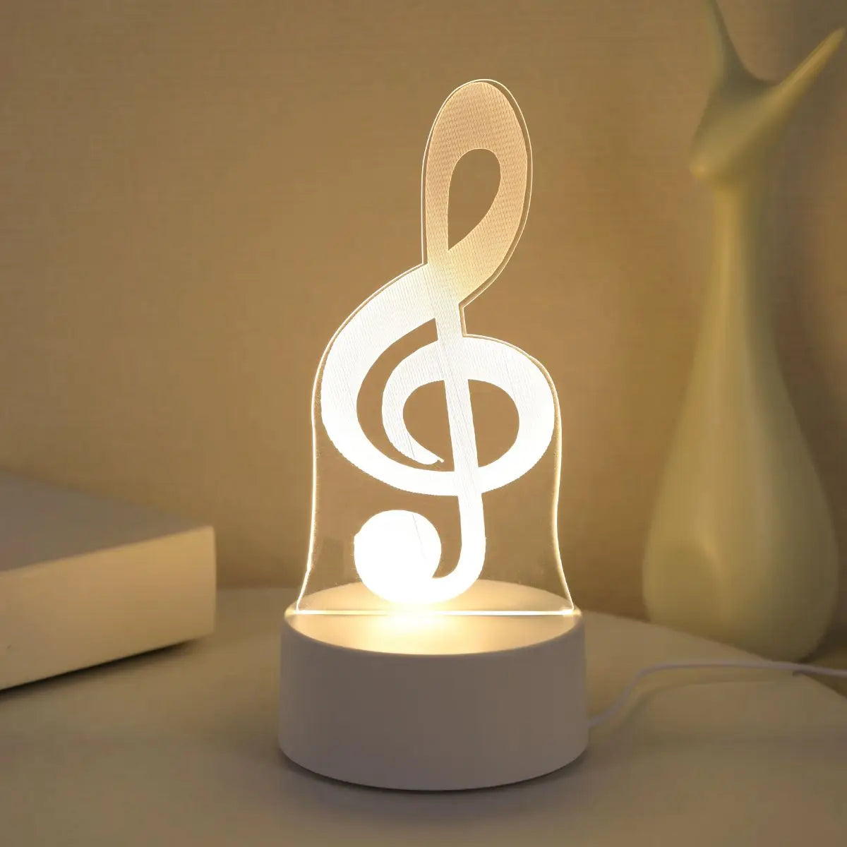 USB 3D note shaped night lights, musician collection lights, bedroom party and holiday decoration lights, friend gift lights.