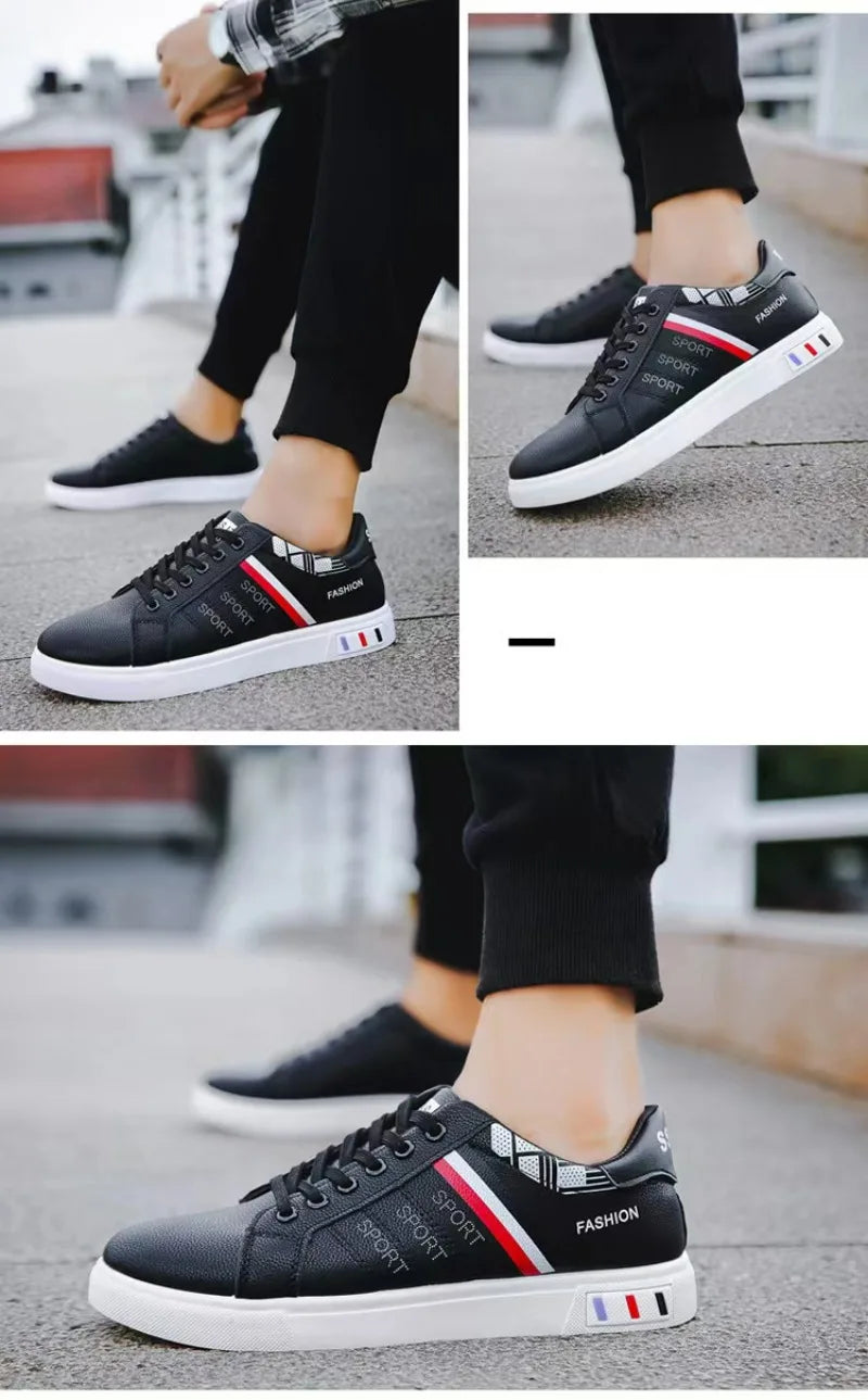 Men's White Casual Trainer Shoes, Outdoor Sport Shoes