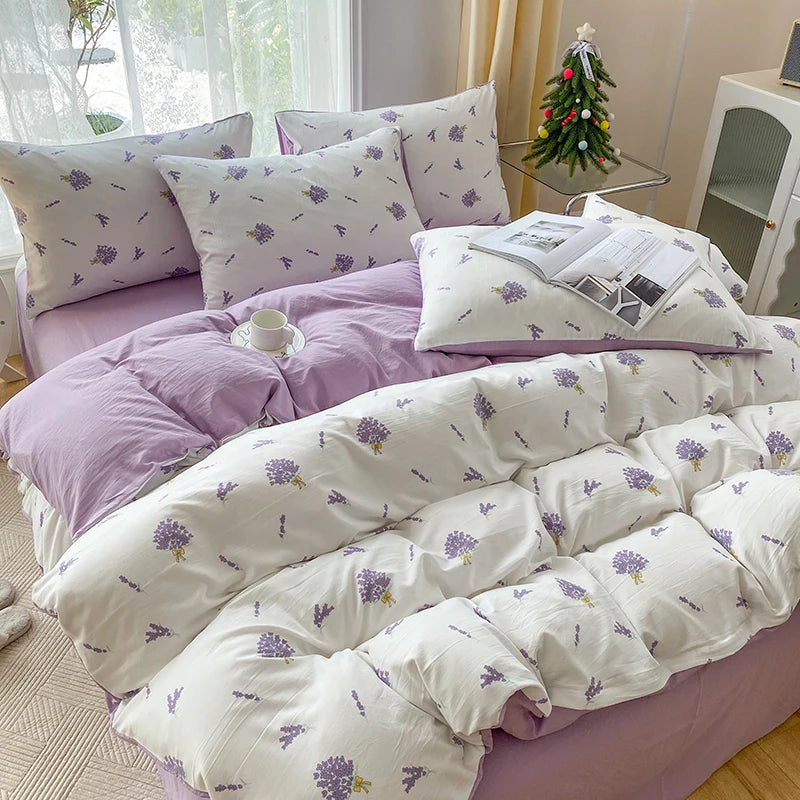 3-piece Cartoon Heart-shaped  Duvet Cover & Pillowcases