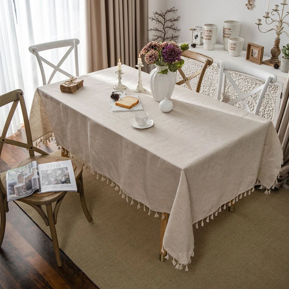 Washable Cotton Linen Table Cloths