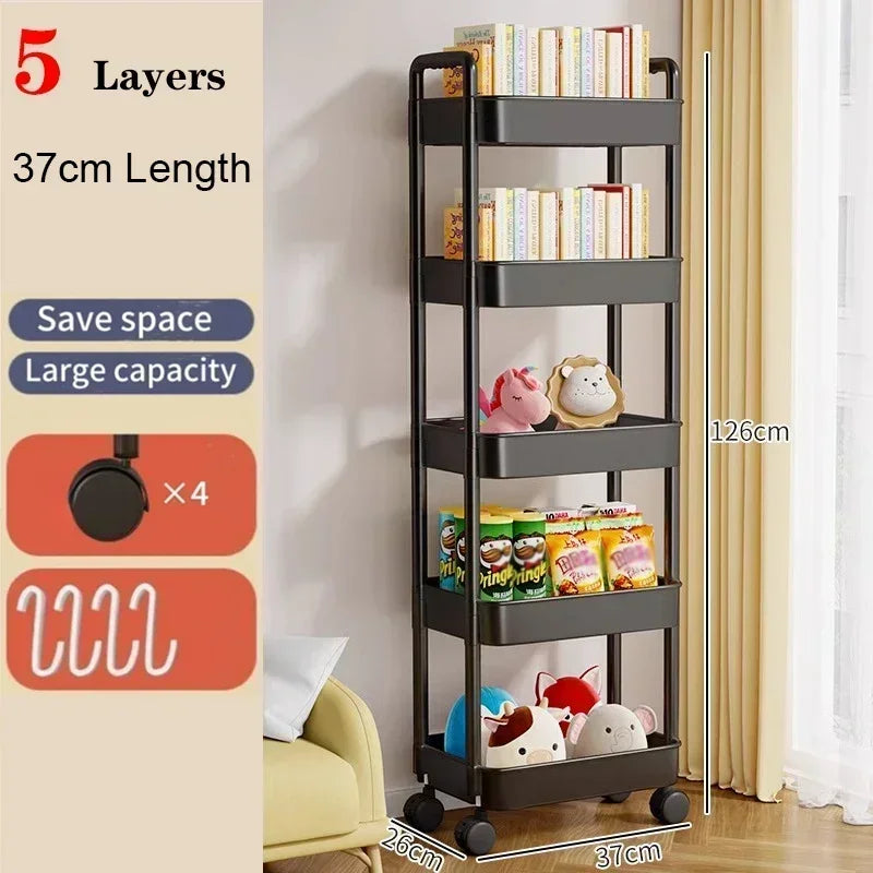 Mobile Kitchen Bookshelf Storage
