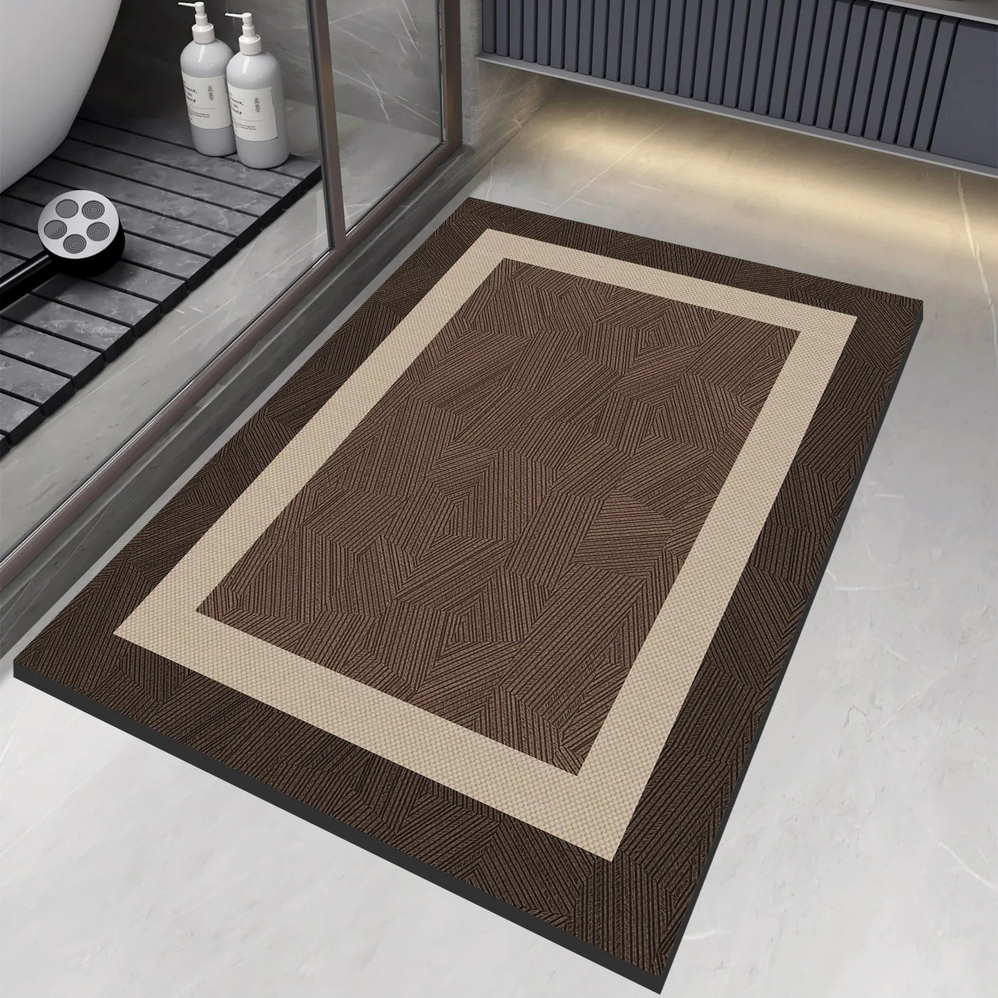 Luxury Vintage Diatomite Bath Mat Bathroom Carpet Super Absorbent Shower Foot Mats Non Slip Quick Dry Toilet Room Rugs Doormat