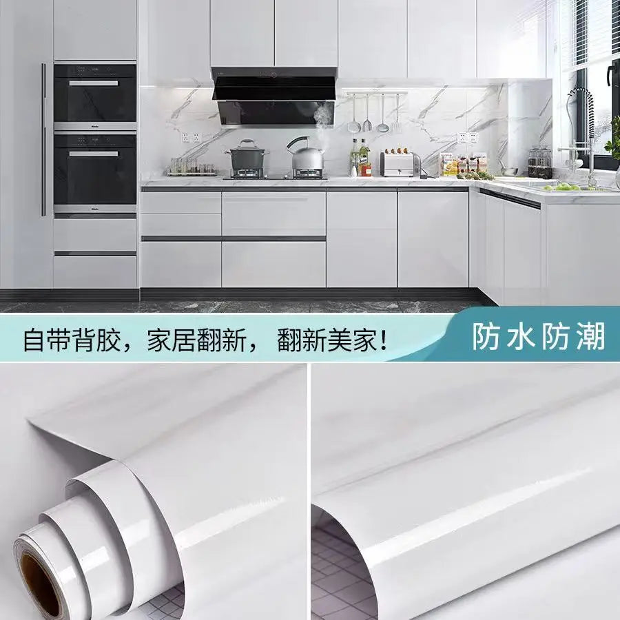 PVC Thickened Waterproof And Oil-proof Marble Wallpaper Self-adhesive Sticker Bathroom Cabinet Cooktop Desktop Decorative Film