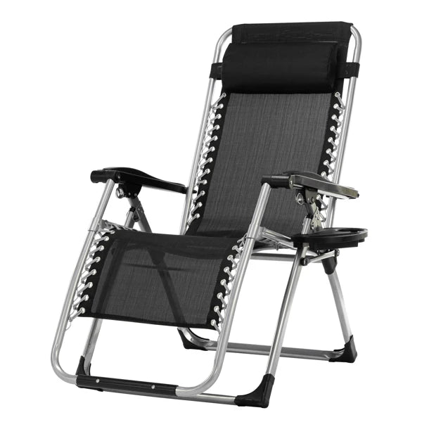 Infinity Zero Gravity Chair with Pad, Patio Chairs with Pillow and Utility Tray Adjustable Folding Recliner for Deck,Patio,Beach