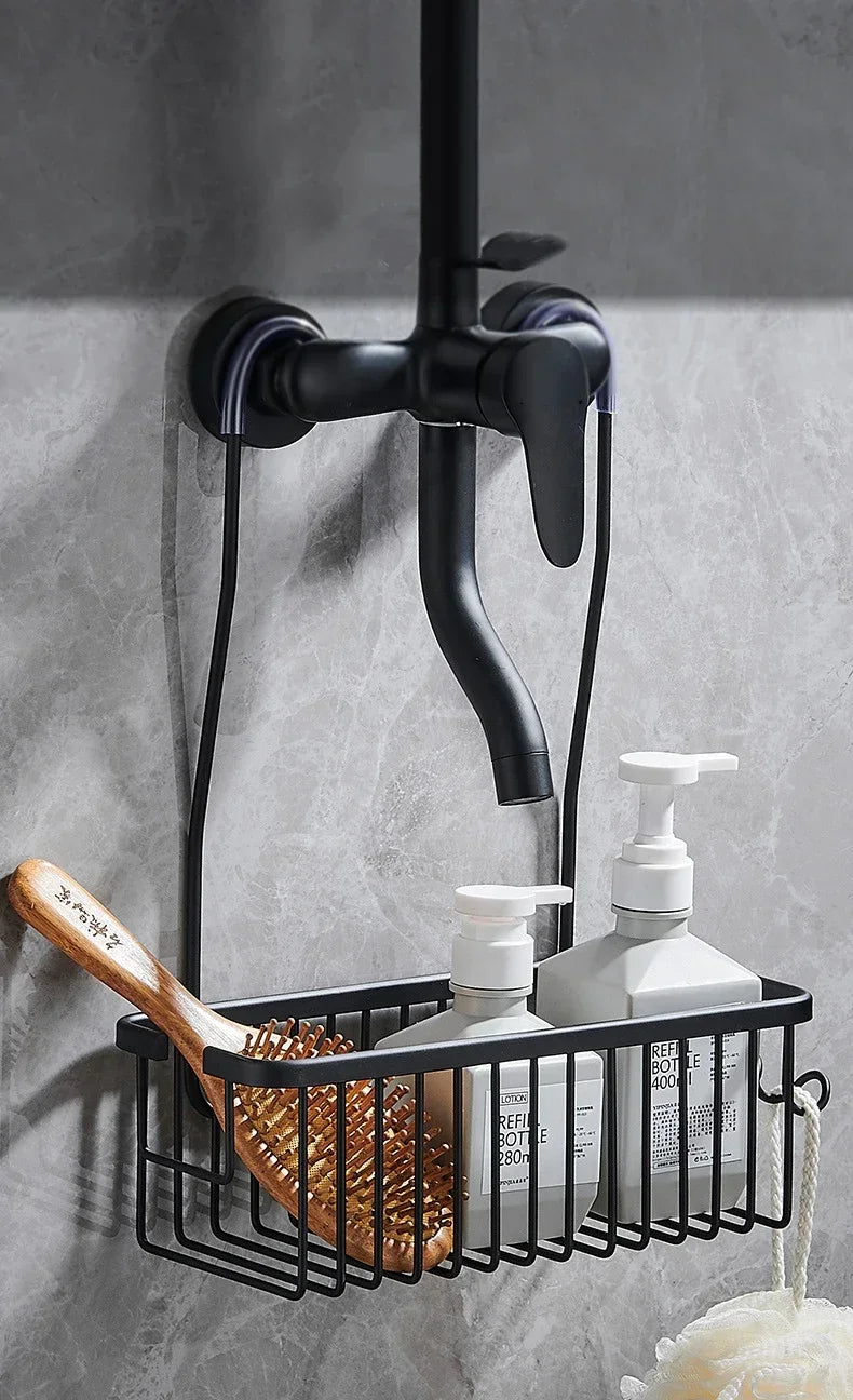 Convenient Toilet Shower Rack with No Drilling Installation Bathroom Storage Basket for Shower Room and Bath Products