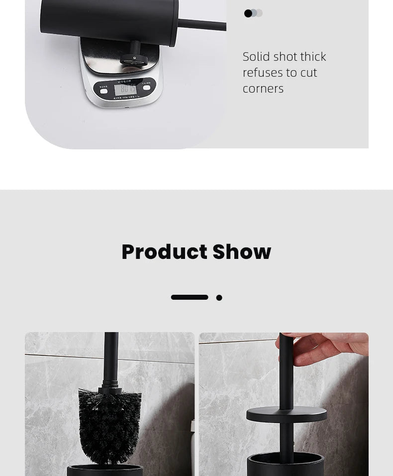 Stainless Steel Bathroom Toilet Brush Holder Accessories Black Toilet Brush Wall Mounted WC Cleaner Brush FR07