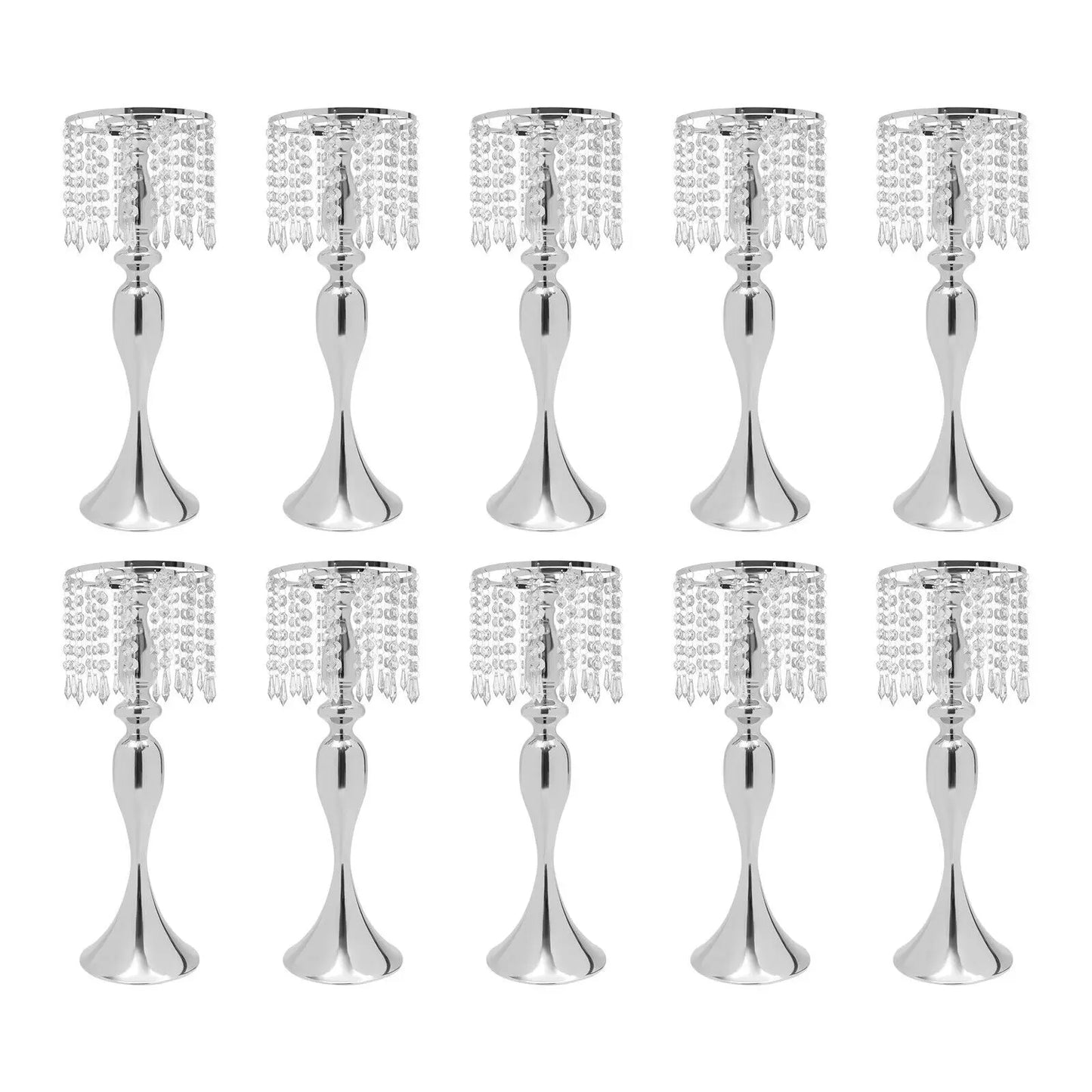 10PCS Tabletop Crystal Wedding Flower Vase Decoration For Banquet Party Wedding