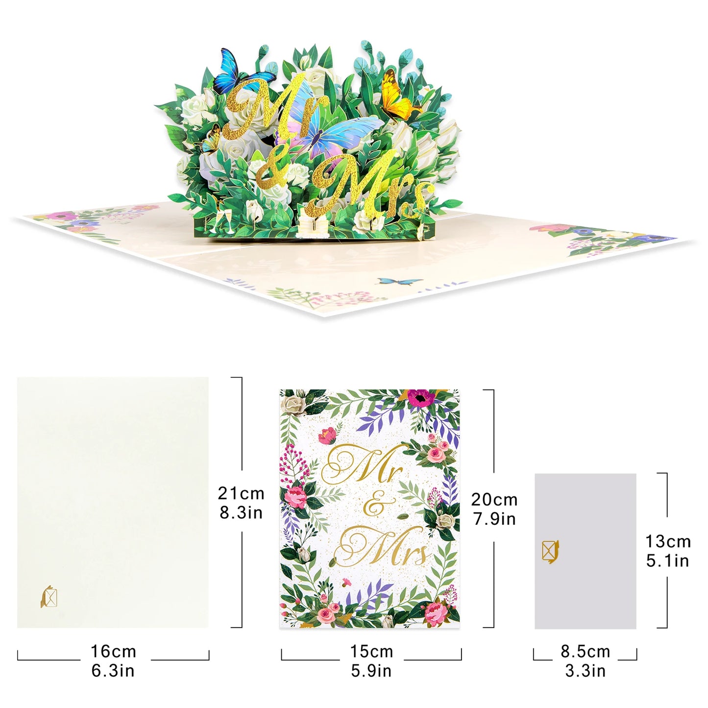 3D Love Pop Up Card for Valentine's Day Wedding Invitations Anniversary Wife Husband