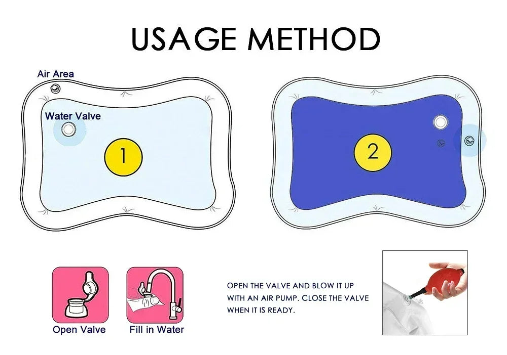 Large Baby Playing Water Mat Inflatable Water Cushion Baby Play Mat Inflatable Tummy Time Mat Early Education Water Cushion